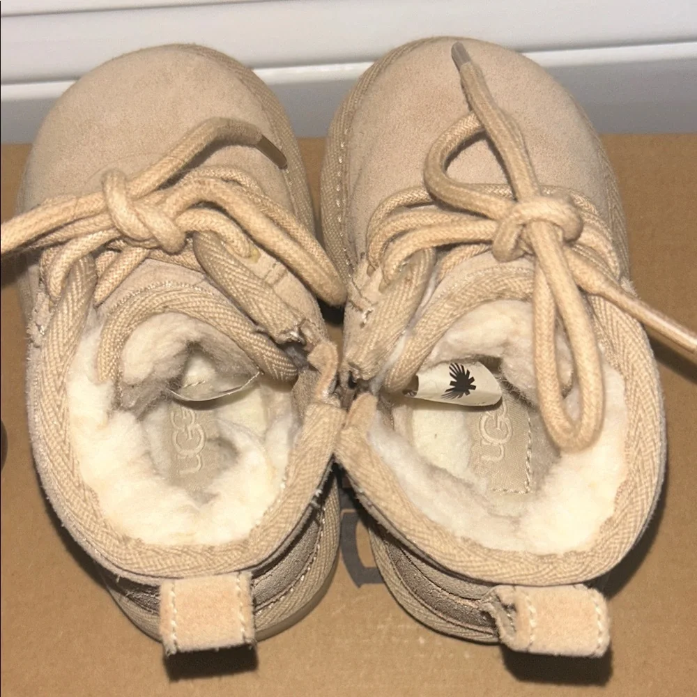 Kids UGG Tan Suede Winter Lace-Up Boots